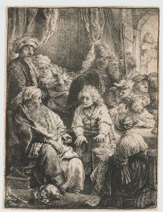 Rembrandt, Joseph telling his Dreams, etching, 1638, Rijksmuseum