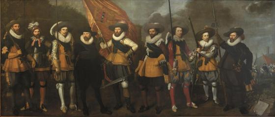 Nicolaes Lastman and Adriaen van Nieuland, Civic guards company under Captain Abraham Boom and Lieutenant Oetgens van Waveren, 1623, oil on canvas, 245x572 cm, Amsterdam Museum  