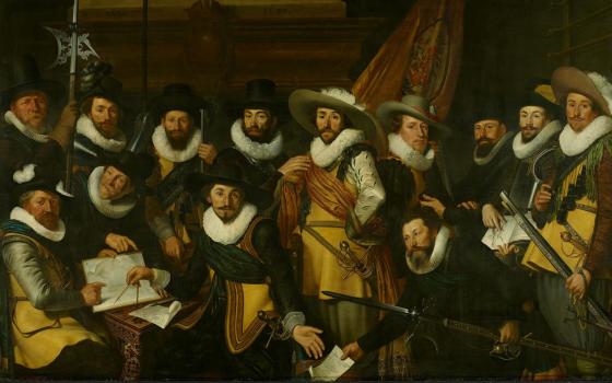 Werner Jacobsz van den Valckert, Civic Guards Company of Captain Albert Coenraetsz Burgh and Lieutenant Pieter Evertsz Hulft, 1625, oil on panel, 169.5x 270 cm, Amsterdam Museum 